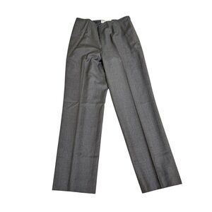 Carlisle Gray lightweight wool lined flat front trousers pants size 10